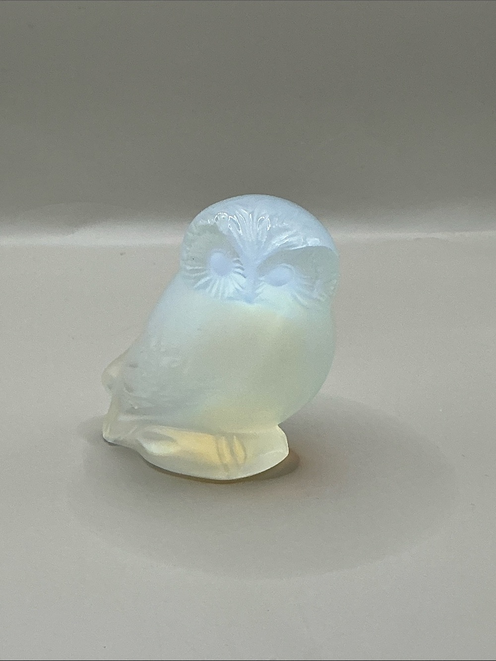 Lalique Crystal France Signed Frosted Owl
